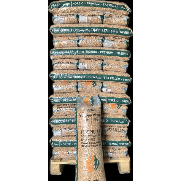 Super tilbud p� Norbio tr�piller 6 mm 896 kg/palle  6 paller  leveret 