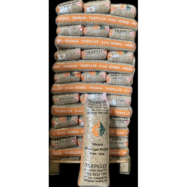 Super tilbud p� Norbio tr�piller 8 mm 896 kg/palle  6 paller leveret 